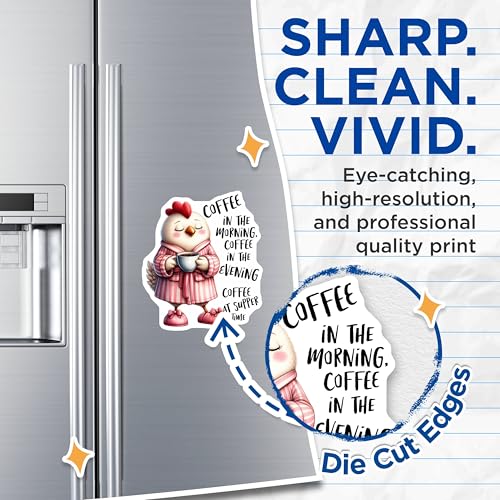 (2 Pack) Coffee Lover Magnets - Funny Fridge Magnets - Kitchen - 5" On Longest Side - for Cars, Fridges, Toolboxes - Made in USA - MAG4512