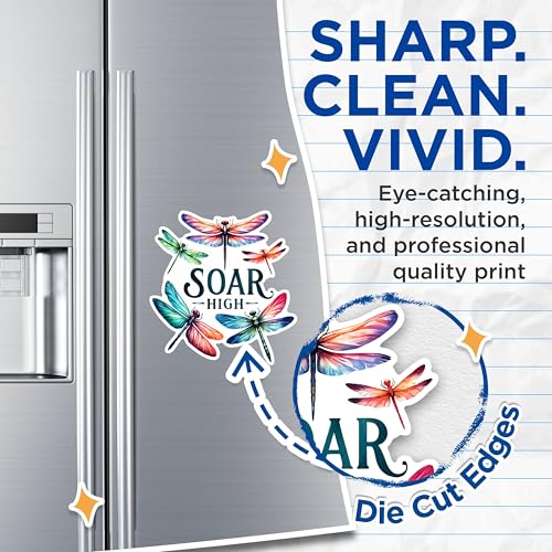 (2 Pack) Dragonfly Soar High Magnets - Inspirational Dragonfly Magnets - Motivational Quote Magnets- 5" On Longest Side - for Fridges, Toolboxes, Cars - Made in USA - MAG2692