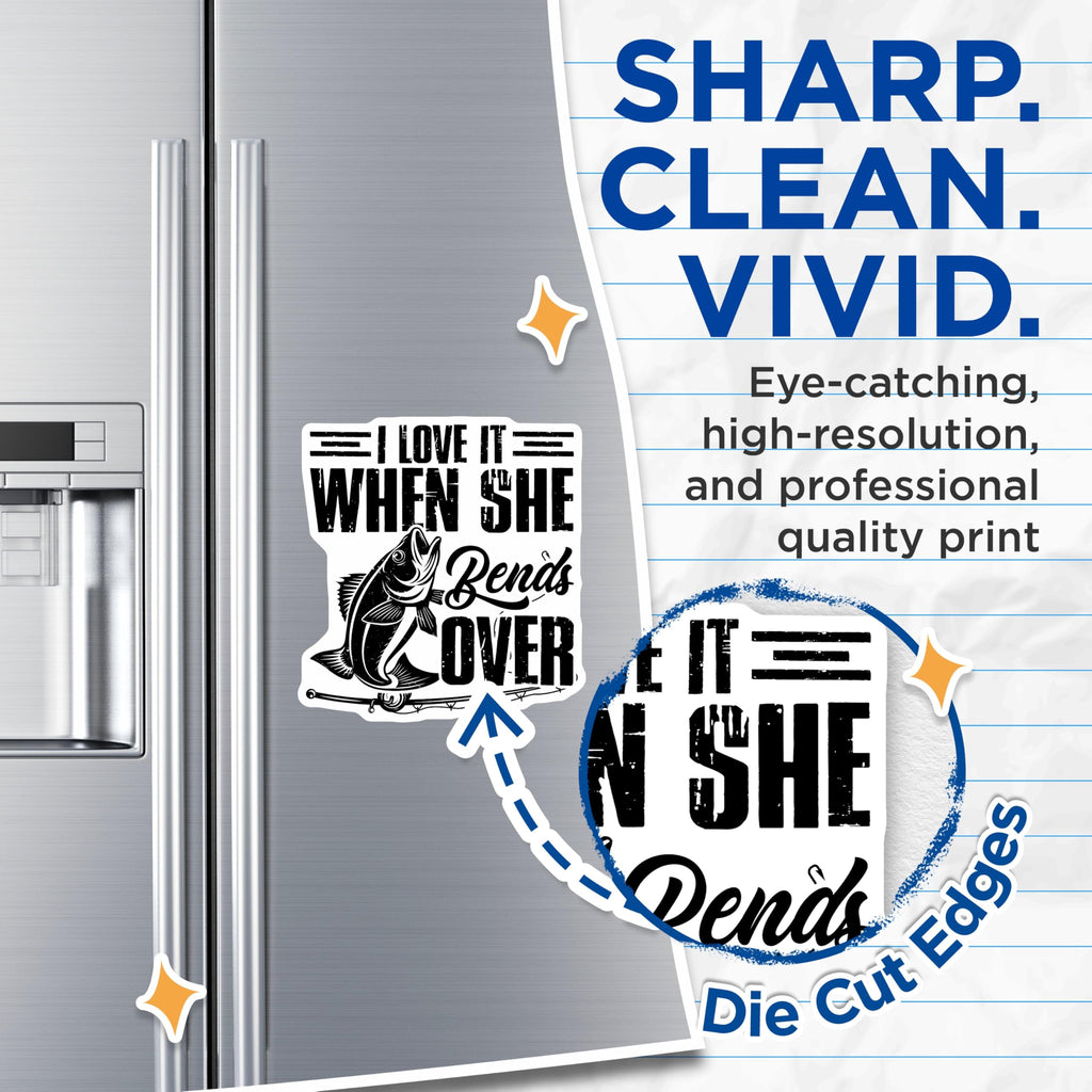 (2 Pack) Fishing Lover Magnets - Funny Fishing Slogan - Fishing Enthusiast Decor - 5" On Longest Side - Premium Magnet - for Cars, Refrigerators, Toolboxes, Lockers - Made in USA - MAG16731