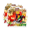 (2 Pack) Little Miss Juneteenth Stickers - Colorful Sneakers - Butterfly Art - 5" On Longest Side - Sticks to Smooth Flat Surfaces - Made in USA - BMCS7844