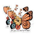 (2 Pack) Butterfly Flower Magnets - Inspirational Quote Decor - Boho Fridge Decor - Positive Affirmation Accents for Women - 5 Inches On Longest Side - Thick Durable Magnet - Made in USA - MAG36737