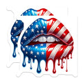 (2 Pack) American Flag Lip Stickers - Patriotic Lips Decal - USA Flag Dripping Lips Art - 5" On Longest Side - Sticks to Smooth Flat Surfaces - Made in USA - BMCS9824