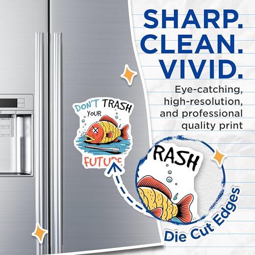(2 Pack) Eco-Friendly Funny Magnets Magnets - Don't Trash Your Future - 5" On Longest Side - Made in USA - Sticks to Refrigerators & Metal Surfaces - MAG8455