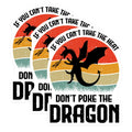 (3 Pack) Dragon Quote Decals - Laptop Decals - Retro Dragon Art - 3 Inches On Longest Side - Easy Peel & Apply - Made in USA - 3MCS4927