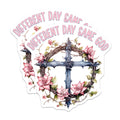 (2 Pack) Different Day Same God Magnets - Christian Cross Floral Design - Faith Based Decor - Inspirational Reminders - 5 Inches On Longest Side - Thick Durable Magnet - Made in USA - MAG24273
