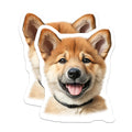 (2 Pack) Happy Shiba Inu Puppy Magnets - Adorable Dog Lover Refrigerator Magnets - Cute Pet Owner Fridge Decor - 5 Inches On Longest Side - Thick Durable Magnet - Made in USA - MAG30746