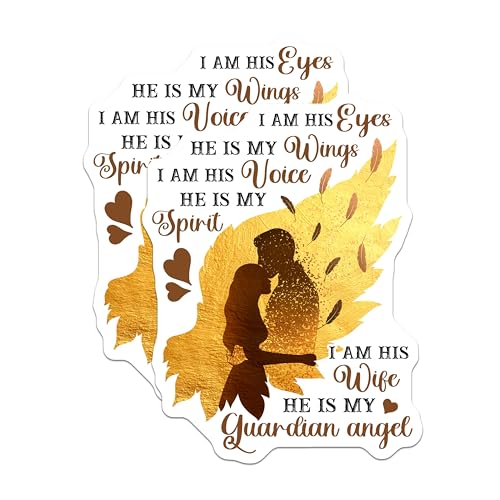 (2 Pack) Guardian Angel Stickers - Love Quote Stickers - Romantic Couple Stickers - 5" On Longest Side - Sticks to Smooth Flat Surfaces - Made in USA - BMCS6117