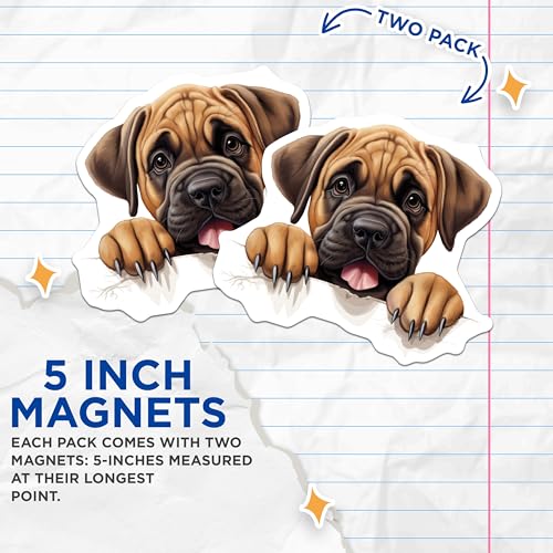 (2 Pack) Dog Lover Decor Magnet - 5" On Longest Side - Sticks to Smooth Flat Surfaces - Made in USA - MAG10224