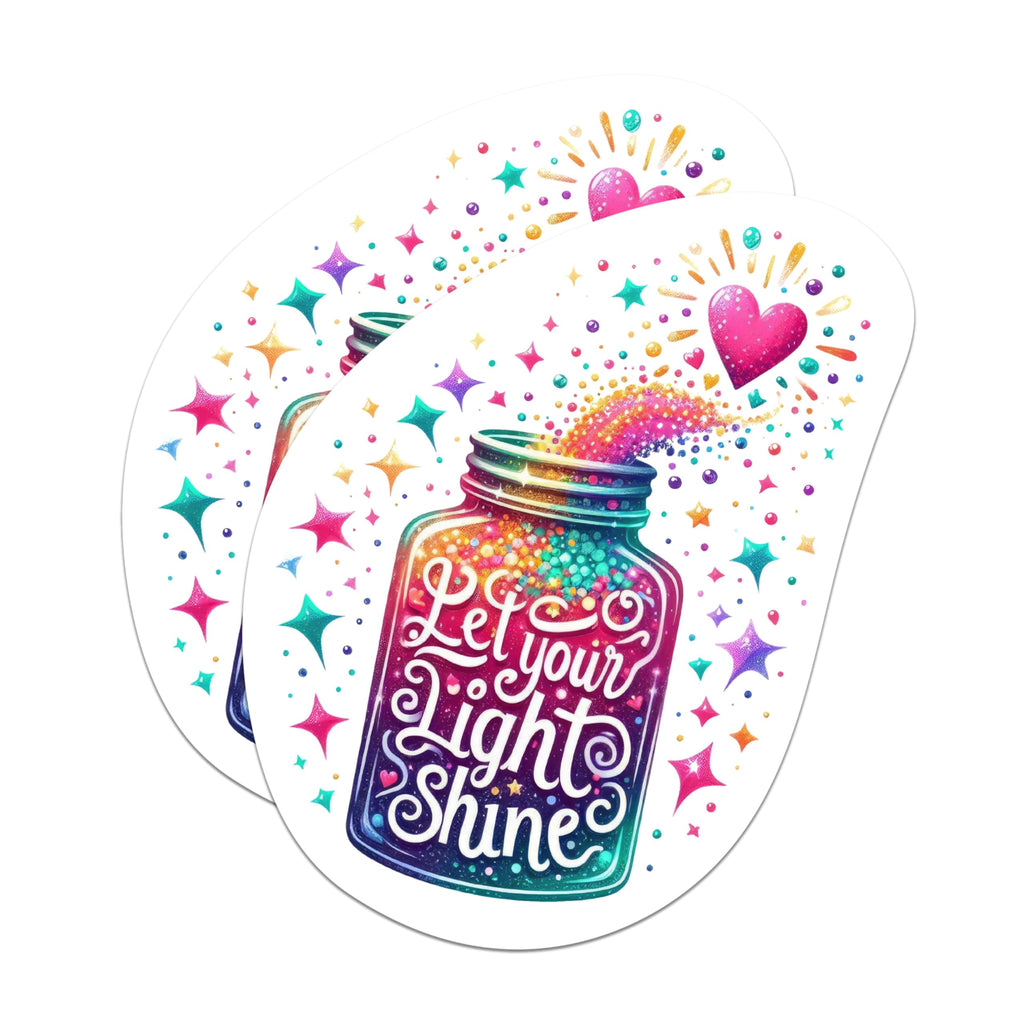 (2 Packs) Let Your Light Shine Magnets - Positive Inspirational Motivational Magnets - 5 Inches On Longest Side - Premium Magnet - for Fridges, Toolboxes, Cars - Made in USA - MAG2306