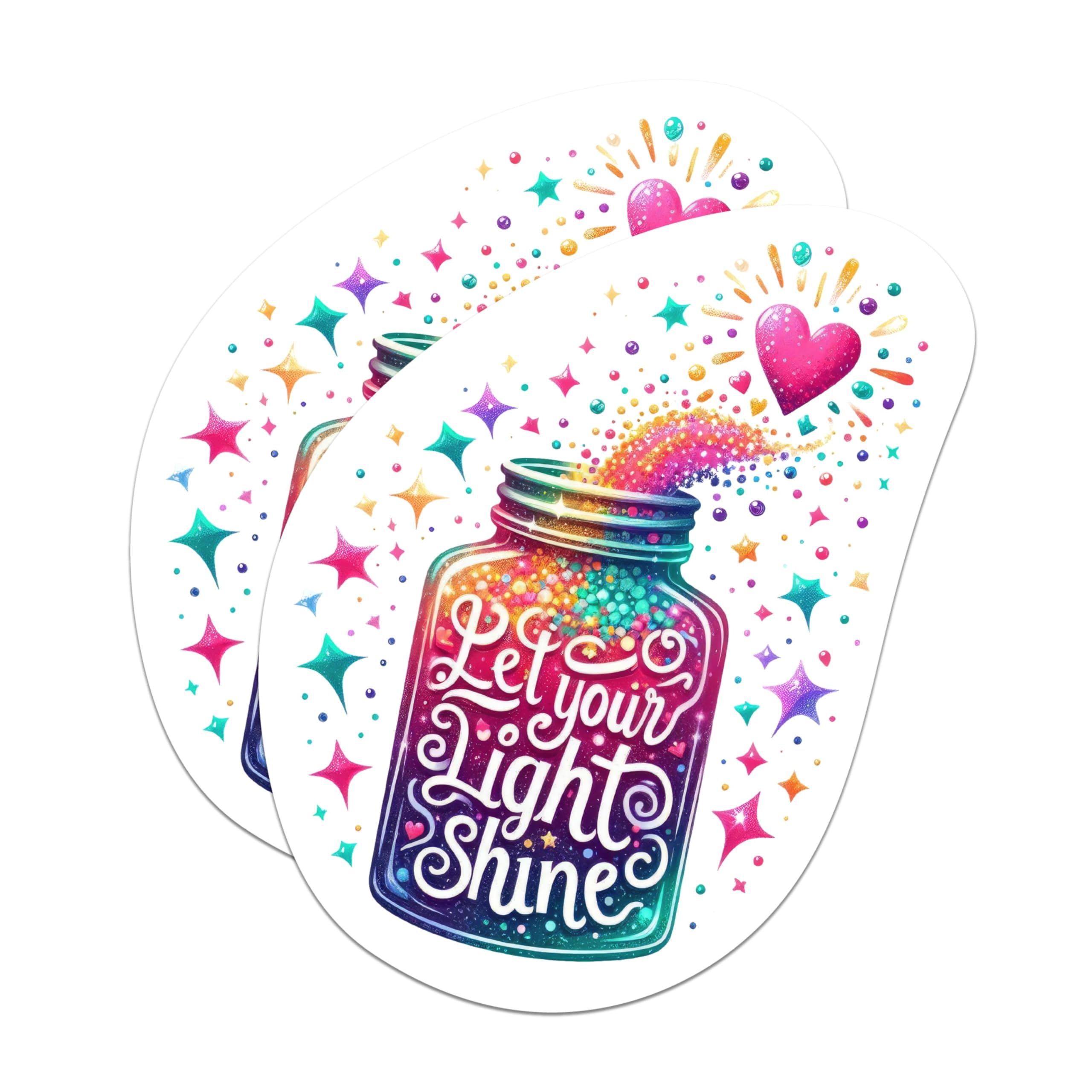 (2 Packs) Let Your Light Shine Magnets - Positive Inspirational Motivational Magnets - 5 Inches On Longest Side - Premium Magnet - for Fridges, Toolboxes, Cars - Made in USA - MAG2306