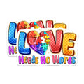 (2 Pack) Autism Awareness Magnets - Love Needs No Words - Neurodiversity Support - 5 Inches On Longest Side - Thick Durable Magnet - Made in USA - MAG30333