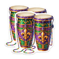 (2 Pack) Mardi Gras Conga Drums Magnets - New Orleans Decor - Fleur De Lis Art Celebration Souvenir - 5 Inches On Longest Side - Thick Durable Magnet - Made in USA - MAG38022