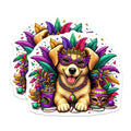 (2 Pack) Mardi Gras Dog Magnets - Festive Canine - Party Decoration - 5" On Longest Side - Premium Magnet - for Cars, Refrigerators, Toolboxes, Lockers - Made in USA - MAG15053