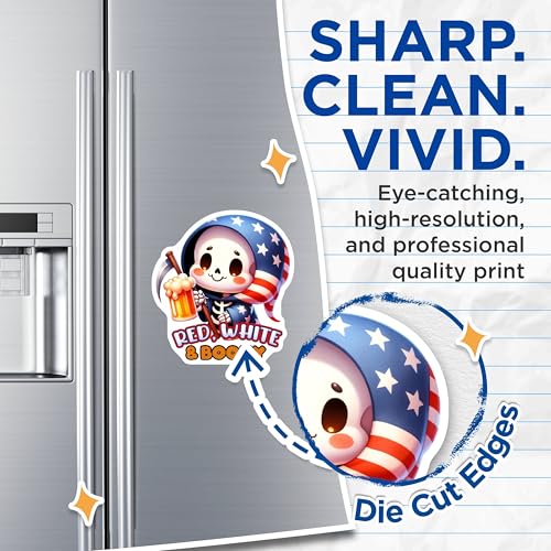 (2 Pack) Red White Boozy Magnets - 5" On Longest Side - for Cars, Fridges, Toolboxes - Made in USA - MAG7908
