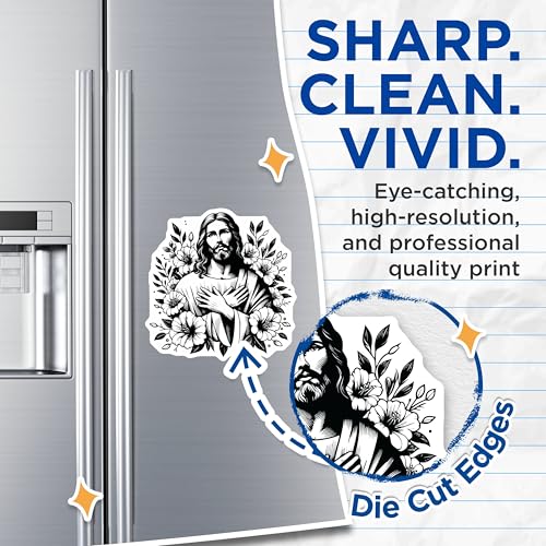 (2 Pack) Christian Faith Magnets - Jesus Design - Religious Decoration for Home or Office - 5" On Longest Side - for Cars, Fridges, Toolboxes - Made in USA - MAG7325
