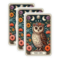 (3 Pack) Owl Tarot Card Decals - Floral Owl Sticker - Bohemian Laptop Decal - 3 Inches On Longest Side - Easy Peel & Apply - Made in USA - 3MCS4239