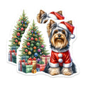 (2 Pack) Christmas Yorkie Magnets - Santa Dog Lover Decor - Holiday Pet Festive Fridge Item - 5 Inches On Longest Side - Thick Durable Magnet - Made in USA - MAG27590