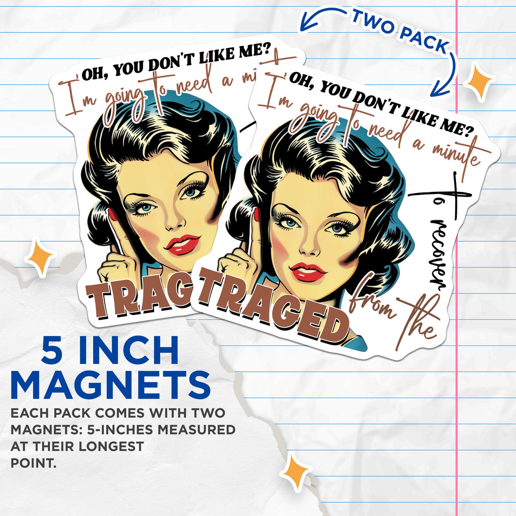 (2 Pack) Sarcastic Diva Magnets - Retro Woman Humor - Witty Quote Fridge Decor - Present for Women - 5 Inches On Longest Side - Thick Durable Magnet - Made in USA - MAG37750