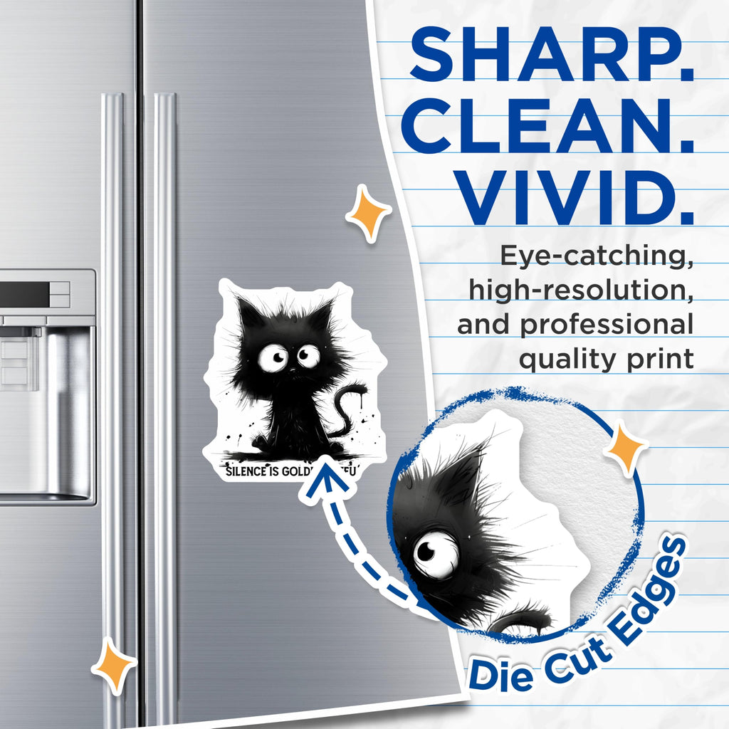 (2 Pack) Funny Cat Magnets - Sarcastic Kitty Art - Novelty Fridge Magnets - 5" On Longest Side - Premium Magnet - for Cars, Refrigerators, Toolboxes, Lockers - Made in USA - MAG15997