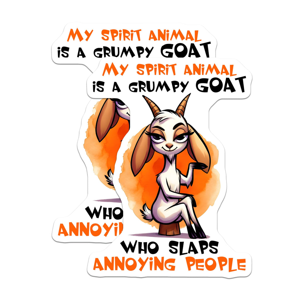 (2 Pack) Grumpy Goat Magnets - Spirit Animal Gifts - Funny Home Decor - 5" On Longest Side - Premium Magnet - for Cars, Refrigerators, Toolboxes, Lockers - Made in USA - MAG16980
