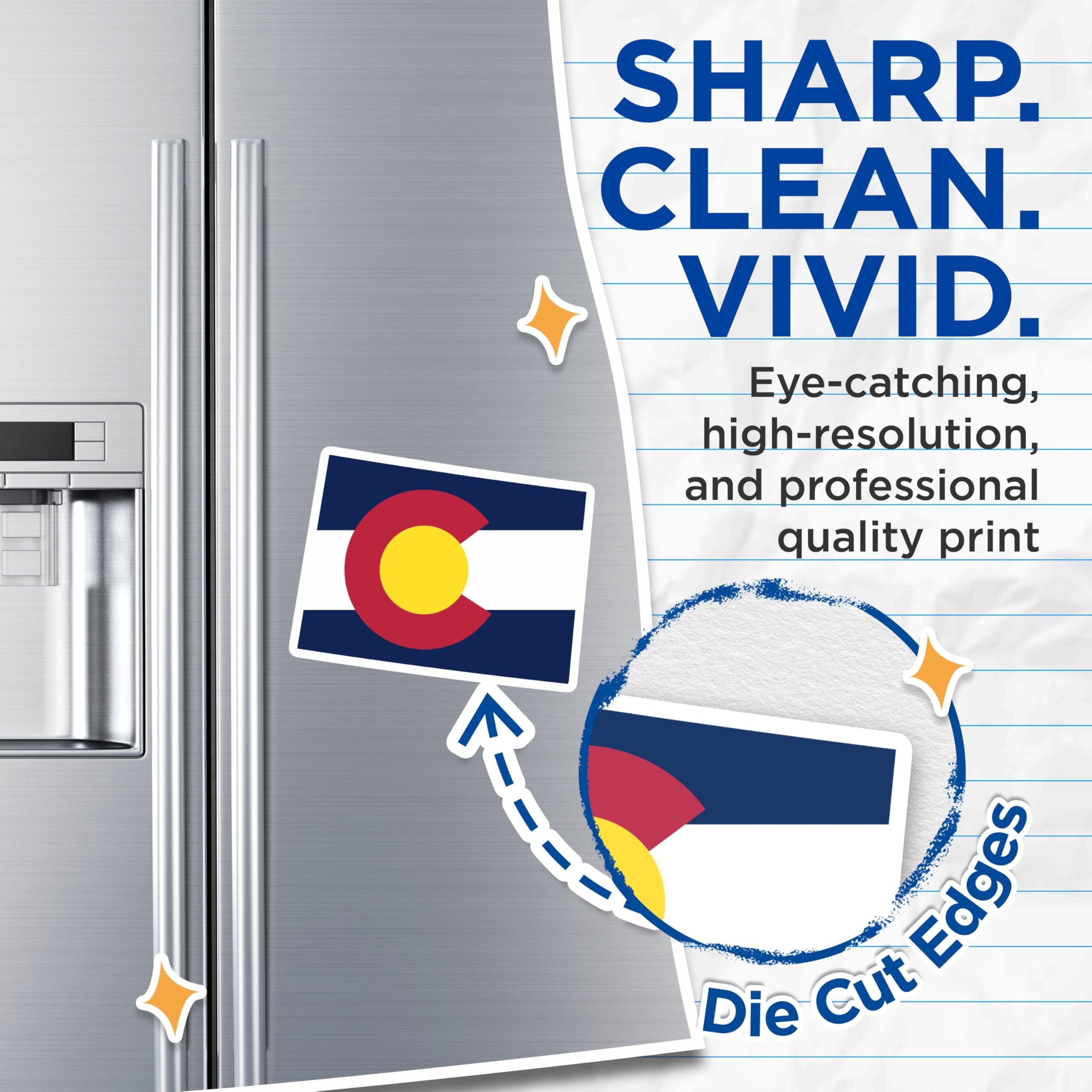 (2 Pack) Colorado Flag Magnets - Colorado State Emblem - Rocky Mountain Souvenir - 5 Inches On Longest Side - Thick Durable Magnet - Made in USA - MAG22915