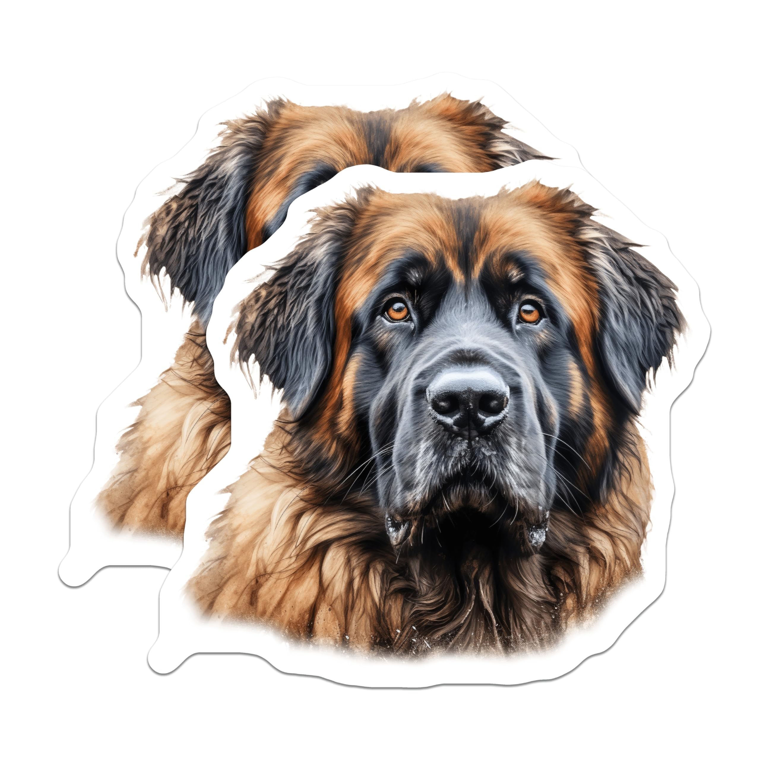 (2 Pack) Leonberger Magnets - Dog Breed Decor - Pet Lover Collectibles - 5 Inches On Longest Side - Thick Durable Magnet - Made in USA - MAG24223