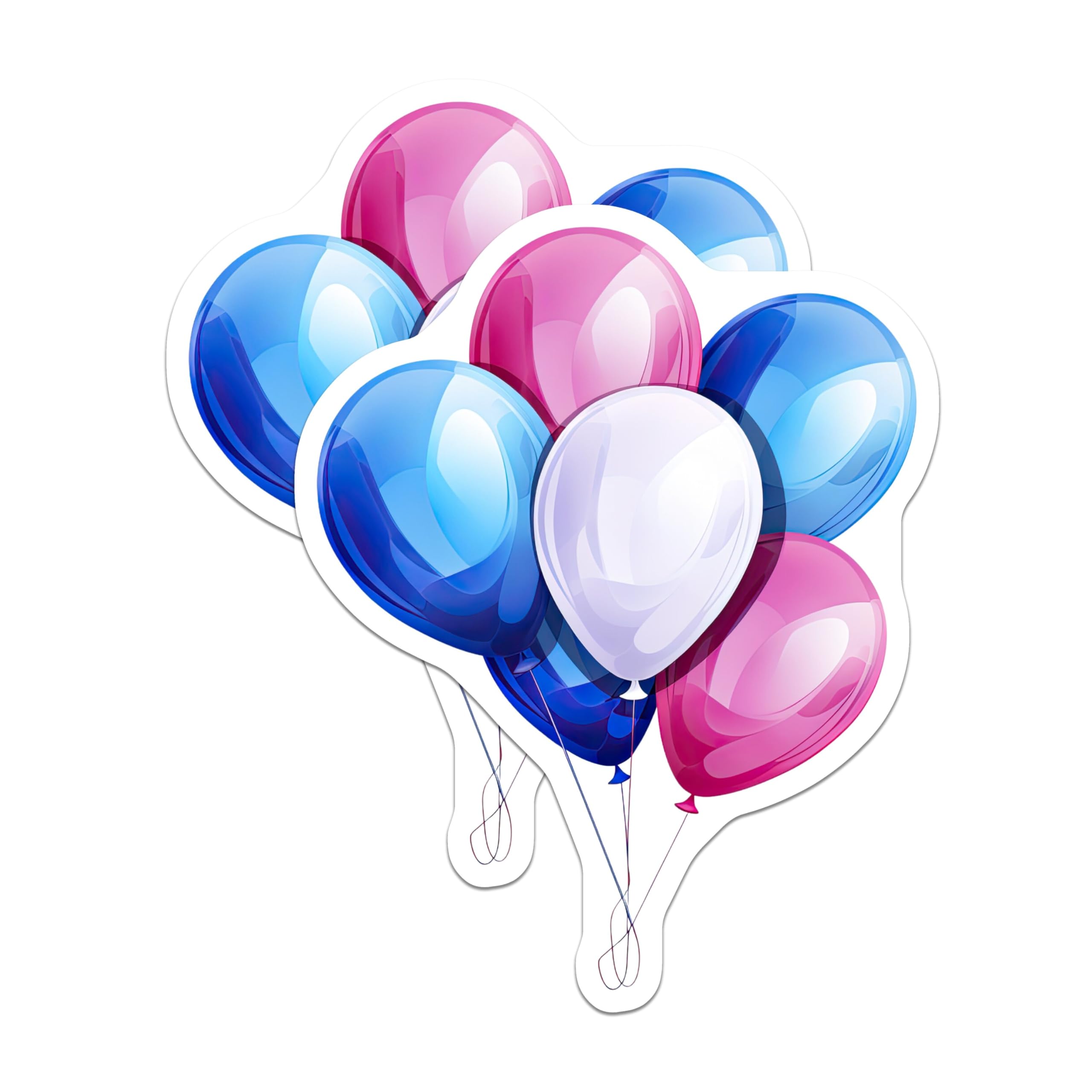 (2 Pack) Balloon Stickers - Colorful Party Decor - Celebration Decorations - 5" On Longest Side - Sticks to Smooth Flat Surfaces - Made in USA - BMCS6732