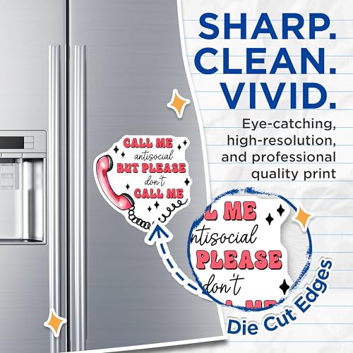 (2 Pack) Call Me Antisocial Magnets - 5" On Longest Side - for Cars, Fridges, Toolboxes - Made in USA - MAG7513