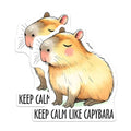 (2 Pack) Keep Calm Like Capybara Magnets - Cute Capybara Art Magnets - Motivational Animal Magnets - 5" On Longest Side - for Cars, Refrigerators, Toolboxes, Lockers - Made in USA BMCS3259