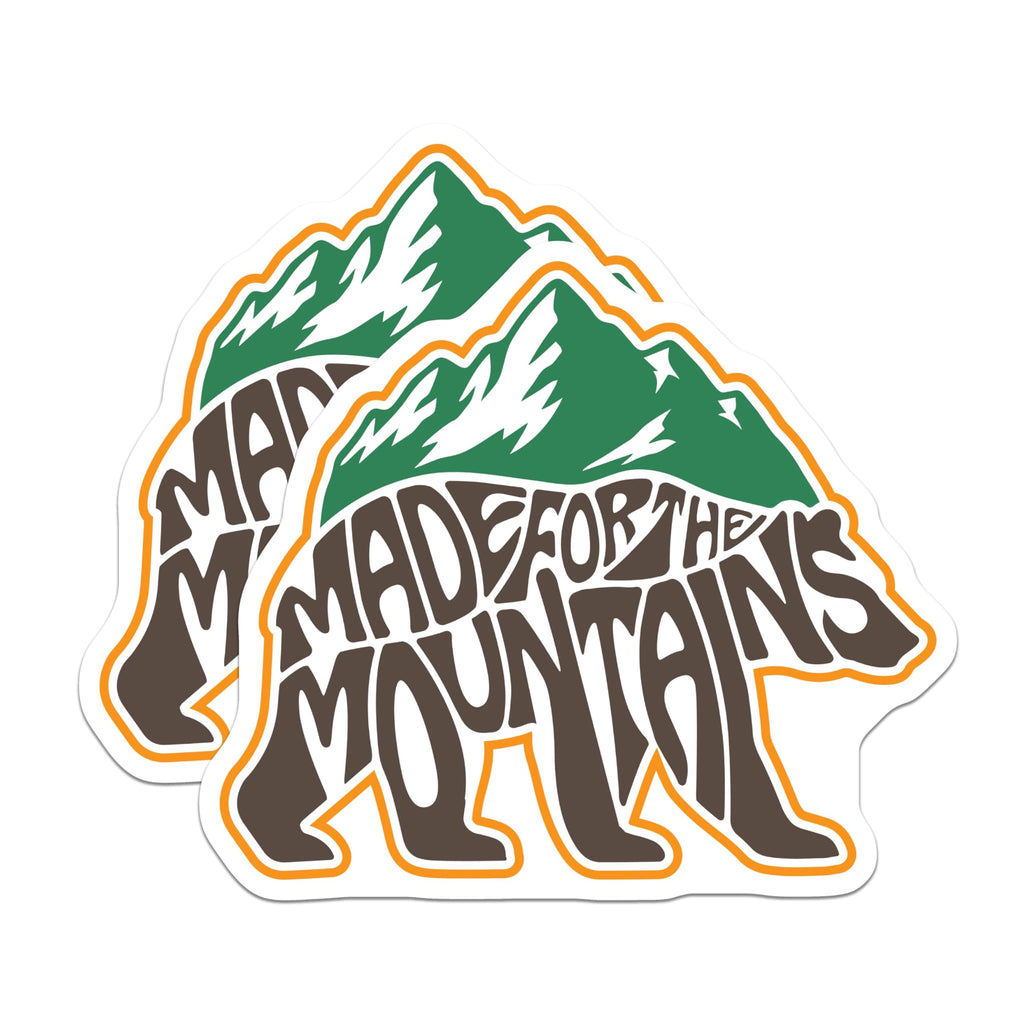 (2 Pack) Mountain Adventure Magnets - Made for Mountains Design - Outdoorsy Home Decor - 5" On Longest Side - Premium Magnet - for Cars, Refrigerators, Toolboxes, Lockers - Made in USA - MAG18648
