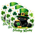 (3 Pack) St Patricks Day Decals - Lucky Cat Sticker - Irish Stickers - 3 Inches On Longest Side - Easy Peel & Apply - Made in USA - 3MCS6870