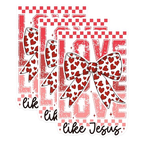 (3 Pack) Love Like Jesus Decals - Religious Laptop Stickers - Inspirational Decal - 3 Inches On Longest Side - Easy Peel & Apply - Made in USA - 3MCS1816