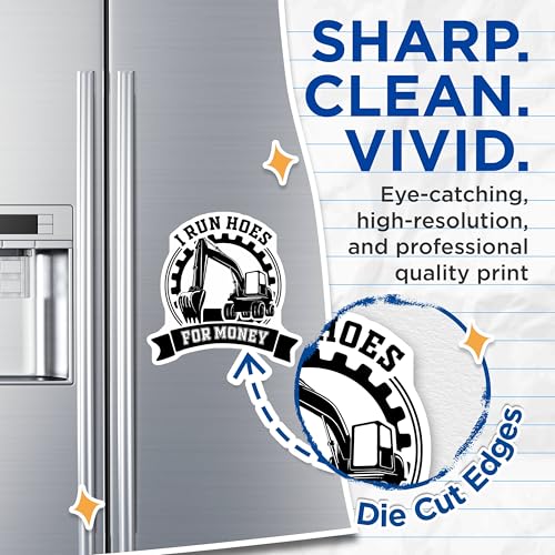 (2 Pack) I Run Hoes for Money Magnets Magnets - Funny Work Magnet - Construction Worker Humor Magnet - 5" On Longest Side - Made in USA - Sticks to Refrigerators & Metal Surfaces - MAG8904