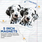 (2 Pack) Dalmatian Puppy Magnets - Dog Lover Decor - Pet Mom Dad Supplies - Animal Fridge Accent - 5 Inches On Longest Side - Thick Durable Magnet - Made in USA - MAG28812