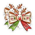 (2 Pack) Rudolph Reindeer Bow Magnets - Adorable Christmas Kitchen Decor - Festive Holiday Season Home Appliance Accent - 5 Inches On Longest Side - Thick Durable Magnet - Made in USA - MAG23956