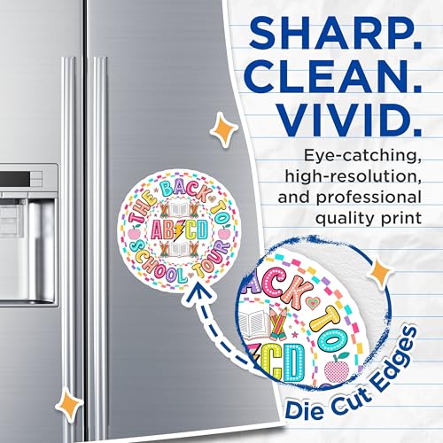 (2 Pack) Back to School Tour Magnets Magnets - ABCD Decor - Teacher Supplies - 5" On Longest Side - Made in USA - Sticks to Refrigerators & Metal Surfaces - MAG9119