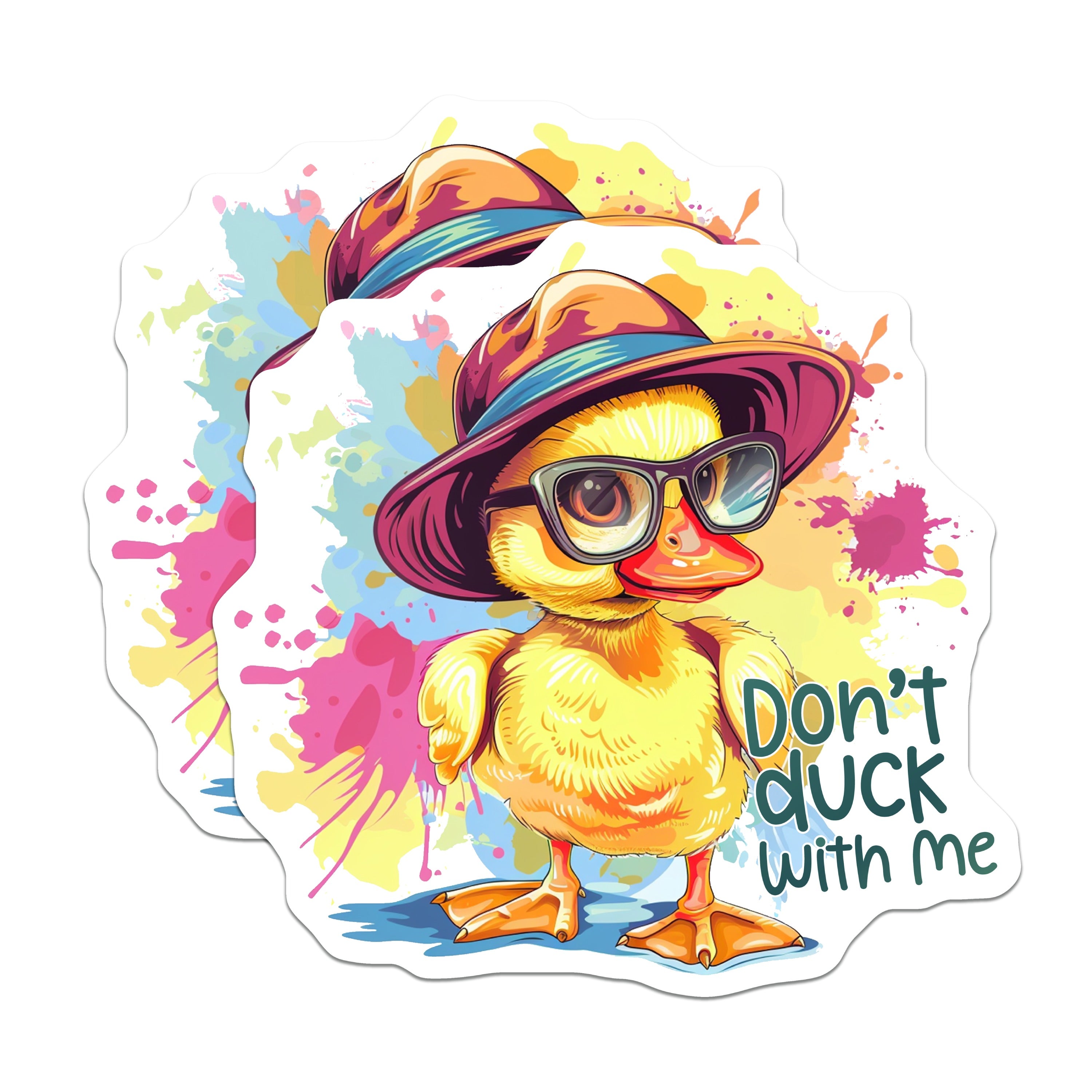 (2 Pack) Funny Duck Magnets - Dont Duck with Me - Sarcastic Quote Decor - Quirky Refrigerator Art - 5 Inches On Longest Side - Thick Durable Magnet - Made in USA - MAG39573