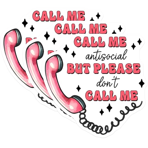 (3 Pack) Laptop Decals - Antisocial Stickers - Funny Phone Stickers - 3 Inches On Longest Side - Easy Peel & Apply - Made in USA - 3MCS6277
