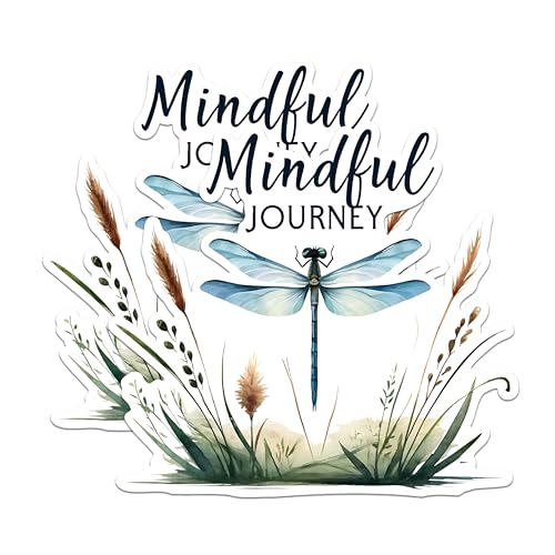 (2 Pack) Mindful Journey Stickers - Dragonfly Stickers - Inspiring Nature Stickers - 5" On Longest Side - Sticks to Any Smooth Flat Surface - Made in USA - BMCS2697