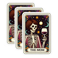 (3 Pack) Mom Tarot Card Decals - Funny Skeleton Stickers - Wine Lover Stickers - 3 Inches On Longest Side - Easy Peel & Apply - Made in USA - 3MCS4223