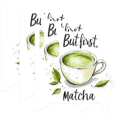 (3 Pack) Matcha Decals - Tea Lover Stickers - Laptop Decals - 3 Inches On Longest Side - Easy Peel & Apply - Made in USA - 3MCS2307