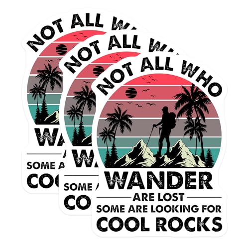 (3 Pack) Hiker Decals - Rock Collector - Wanderer Laptop Decals - 3 Inches On Longest Side - Easy Peel & Apply - Made in USA - 3MCS4946