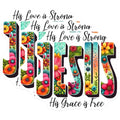 (3 Pack) Jesus Decals - Floral Christian Stickers - Religious Laptop Decal - 3 Inches On Longest Side - Easy Peel & Apply - Made in USA - 3MCS1901