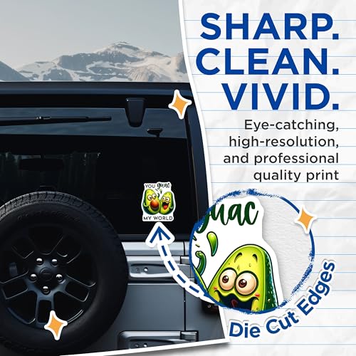 (2 Pack) Funny Avocado Stickers - Cute Food Puns - 5" On Longest Side - Sticks to Smooth Flat Surfaces - Made in USA - BMCS8779 - BMCS8779
