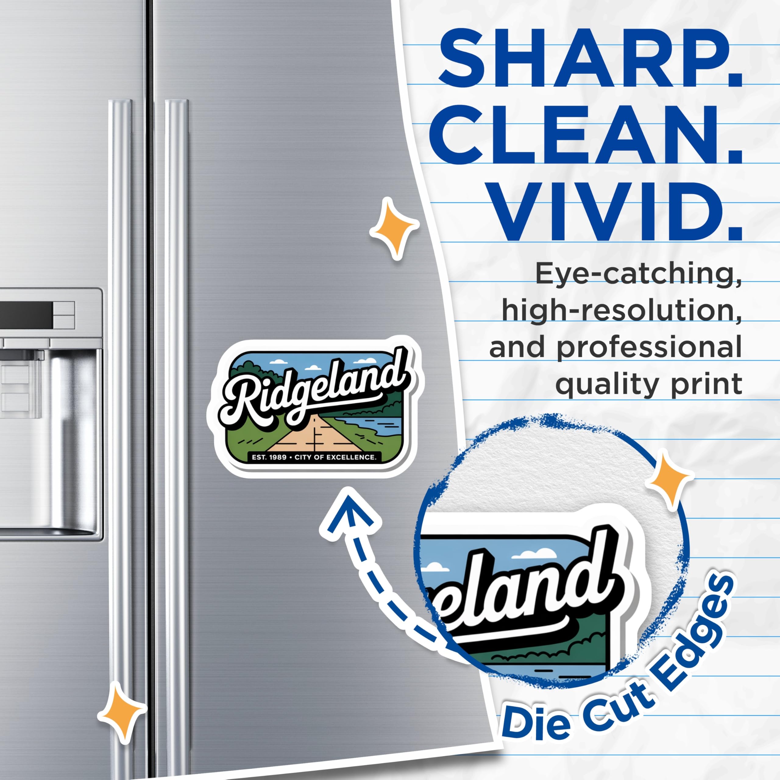 (2 Pack) Ridgeland Mississippi Magnets - City of Excellence EST 1989 - Travel Souvenir Home Decor Refrigerator Magnets - 5 Inches On Longest Side - Thick Durable Magnet - Made in USA - MAG19383