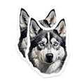 (2 Pack) Husky Dog Magnets - Siberian Husky Decor - Blue Eyed Dog Art - Canine Pet Accessory - 5 Inches On Longest Side - Thick Durable Magnet - Made in USA - MAG29187