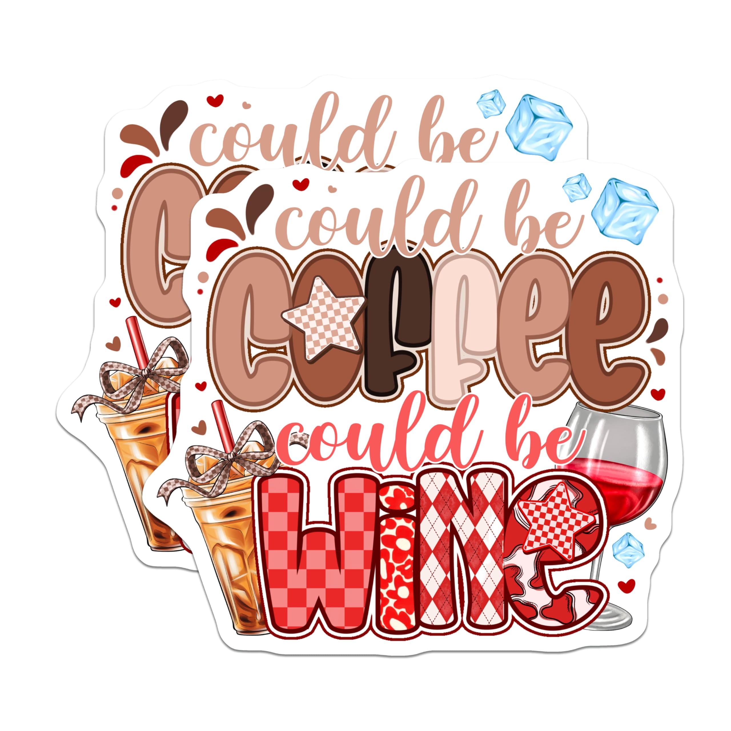(2 Pack) Could Be Coffee Could Be Wine Magnets - Funny Beverage Options - Kitchen Fridge Locker Drink Decor - 5 Inches On Longest Side - Thick Durable Magnet - Made in USA - MAG23804