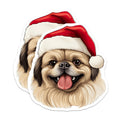 (2 Pack) Christmas Pekingese Dog Magnets - Festive Pet Decor - Winter Refrigerator Magnet - 5 Inches On Longest Side - Thick Durable Magnet - Made in USA - MAG27822