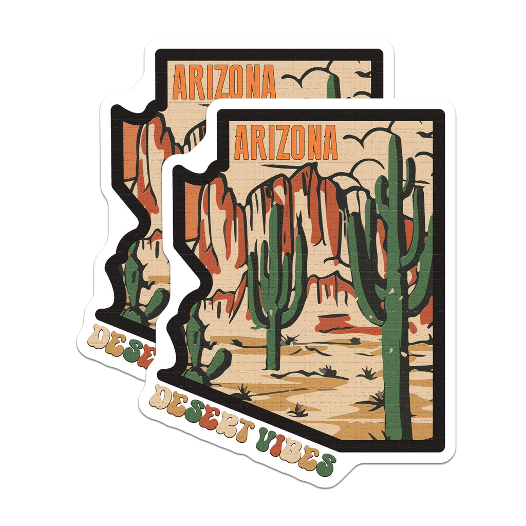 (2 Pack) Arizona Magnets - Desert Vibes - Southwestern Decor - 5" On Longest Side - Premium Magnet - for Cars, Refrigerators, Toolboxes, Lockers - Made in USA - MAG18630