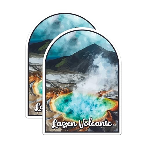 (2 Pack) Lassen Volcanic National Park Bumper Magnet - US National Park - Choose from 63 Parks - 5" On Longest Side - Decal for Car Bumper, Laptop, Water Bottle, Wall, and Window - MAG1567